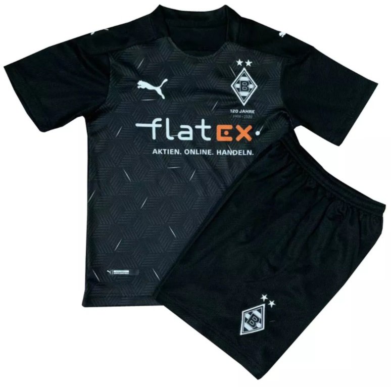 Kit infantil oficial Puma  Borussia Monchengladbach 2020 2021 II jogador